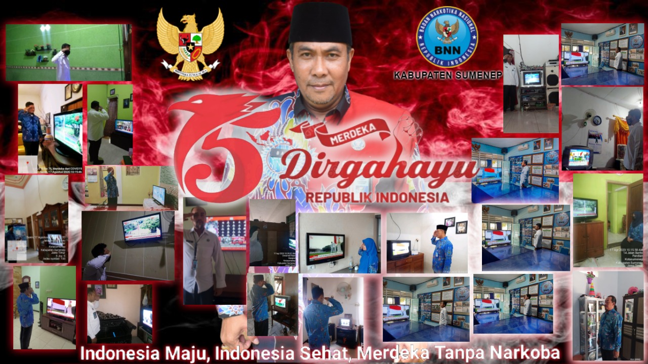 UPACARA KEMERDEKAAN RI KE-75 DILAKSANAKAN BNNK SUMENEP SECARA VIRTUAL